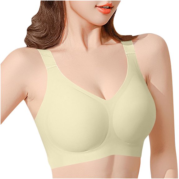 SPZTSX Womens Comfortable Seamless Wireless Bra No Underwire T Shirt Full Coverage Bralettes Push Up Supportive Bras