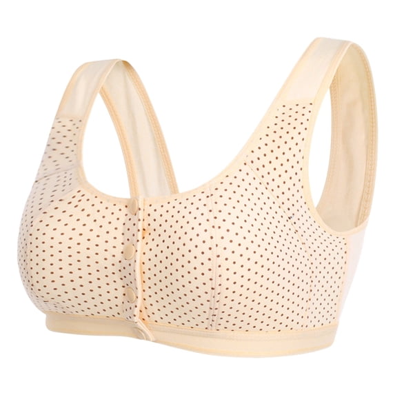 SPZTSX Womens Full Coverage Bras Plus Size Front Closure Underwear Cotton Elderly Vest No Underwire Everyday Bras