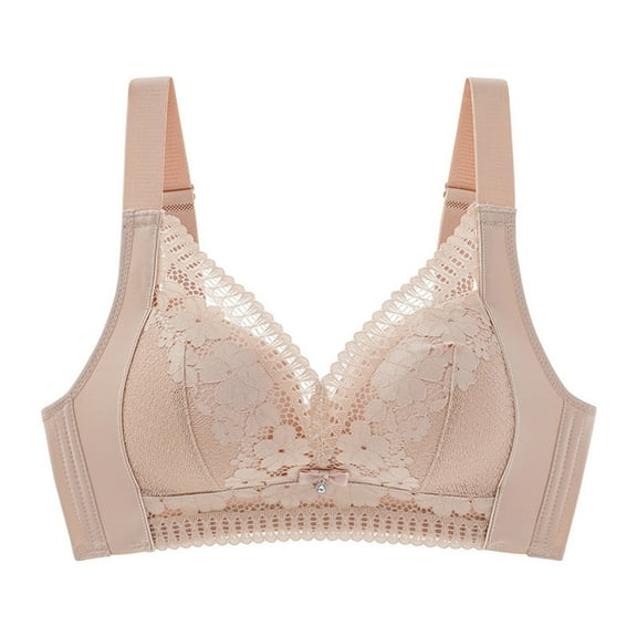 SPZTSX Womens Sexy Lace Bras Plus Size Comfy Push Up Full Coverage Bralettes No Underwire Breathable Underwear Daily Bra