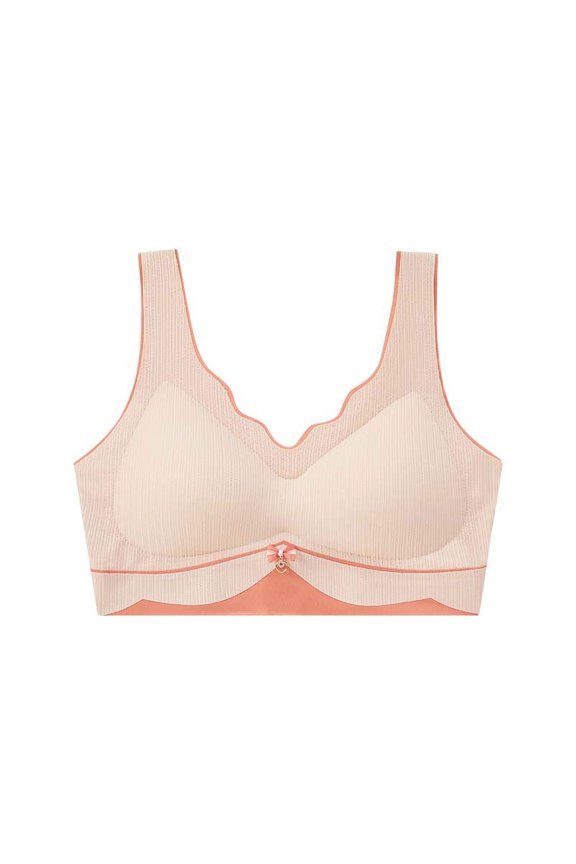 Womens Wireless Bra Full-Coverage Pullover Stretch Bras, Smoothing T-Shirt Bralettes Medium Support Breathable Bra