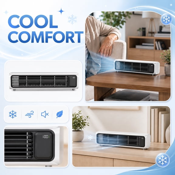 SPortable Wall Mounted Aair Conditioner - No Vent Portable Air Conditioners, Wall Mounted Ductless Ac Unit Cooler with Remote Control, Quiet 3 Speeds Fan for Car, RV, Office Kitchen & Bedroom