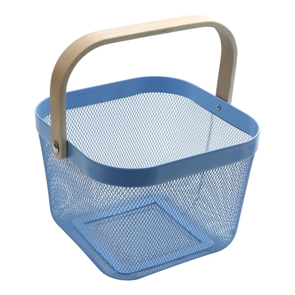 Square Mesh Basket, Blue, 10" x 7", Easter by Way To Celebrate