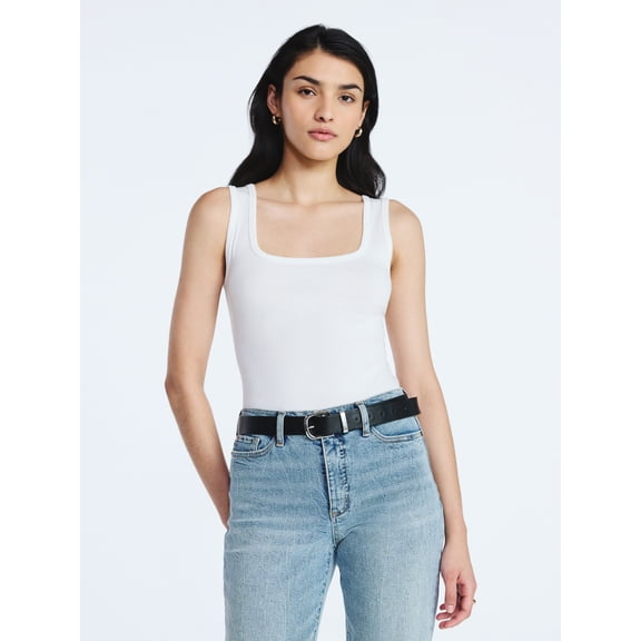 Scoop Women’s Square Neck Tank Top, Sizes XS-XXL