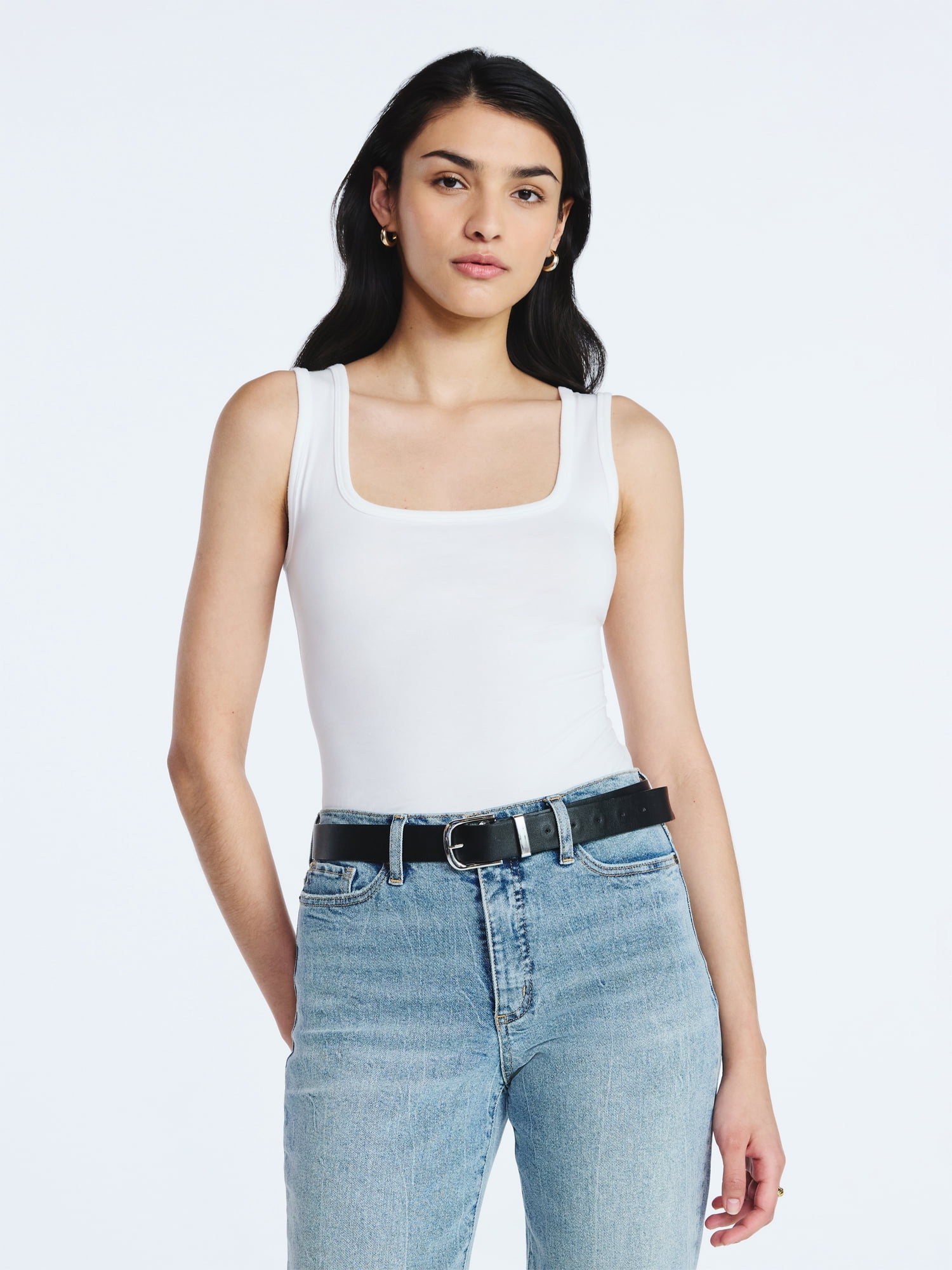 Scoop Women’s Square Neck Tank Top, Sizes XS-XXL
