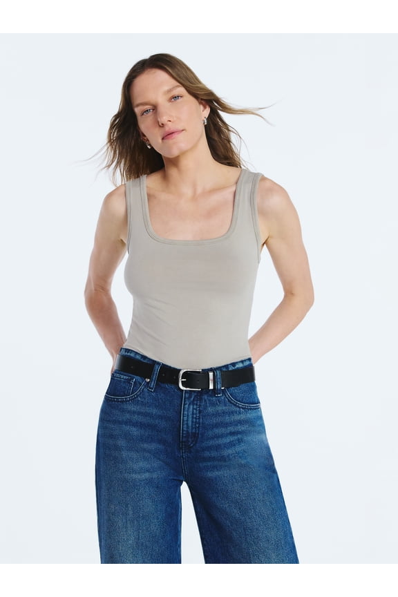 Women’s Square Neck Tank Top, Sizes XS-XXL