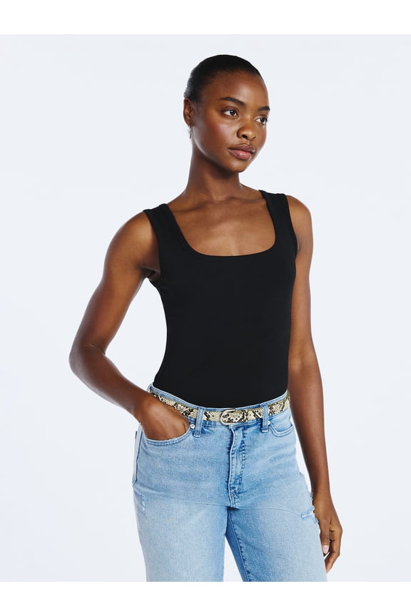 Women’s Square Neck Tank Top, Sizes XS-XXL