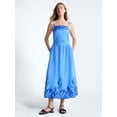 thumbnail image 1 of Free Assembly Women's and Women's Plus Embroidered Cotton Midi Dress, Sizes XS-4X, 1 of 5