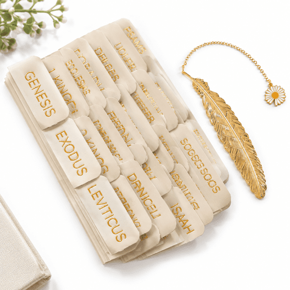 SQ1 Neutral Cream Laminated Index Dividers with Bookmark for Study