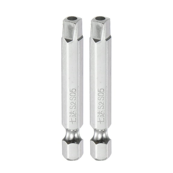 SQ5 Magnetic Security Square Screwdriver Bit 1/4" Hex Shank 2" Length Screw Driver, 2 Pack