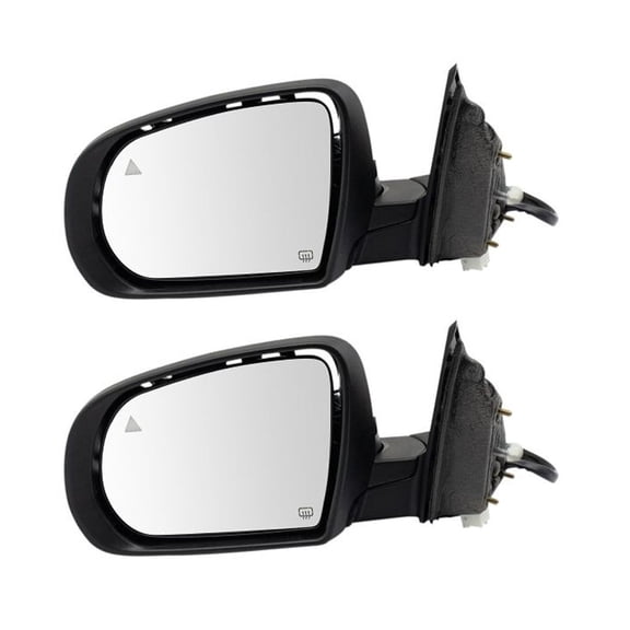 SQAMOR 2 Pieces - Left Driver Side Paint Match Manual Heated Exterior Door Rear View Mirror Blind Spot Puddle Plastic for Jeep for Cherokee 2014-2018