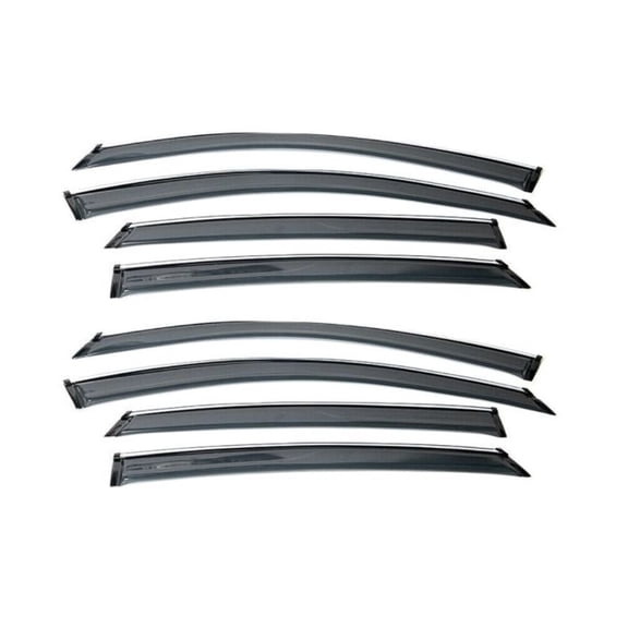 SQAMOR 8 Pieces - Deflector Guard Trim Window Visor Acrylic Smoke Tinted with Chrome Trim for Honda for Accord 2018-2022