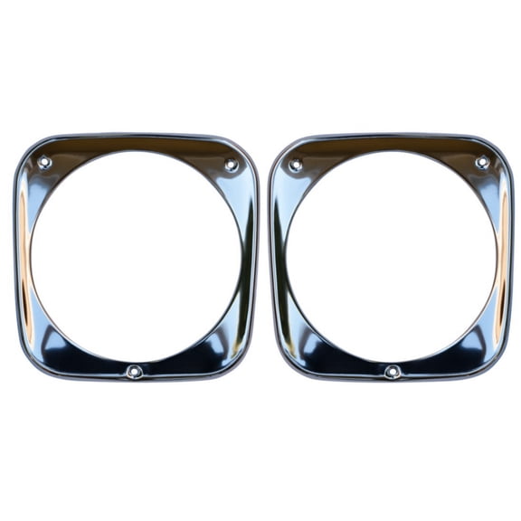 SQAMOR for Chevy for C10 Pickup & Panel for C20 Pickup for C30 Pickup & Panel for K10 Pickup for K20 Pickup Truck Aluminum Head Light Bezels Left & Right Set ( Style Anodized Aluminum) 2pc
