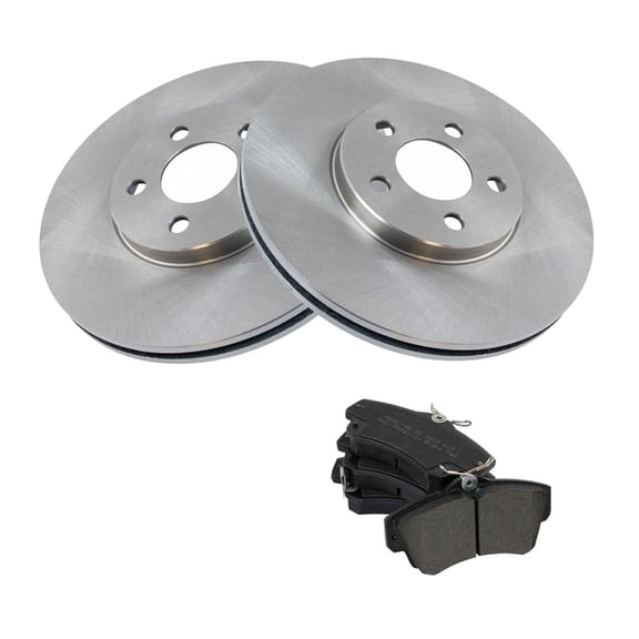 SQAMOR Front Side Semi-Metallic Kit Replacement Disc Set Brake Rotors and Pads for Chrysler for PT Cruiser 2001-2010,for Dodge for Neon 2003-2005