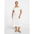 thumbnail image 1 of Terra & Sky Women's Plus Size Square Neck Smocked Dress, Sizes 0X-4X, 1 of 4