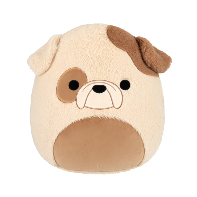 Squishmallows FuzzAMallow Official 16 inch Griz the Tan and Brown Spotted Bulldog - Child's Ultra Soft Plush Toy