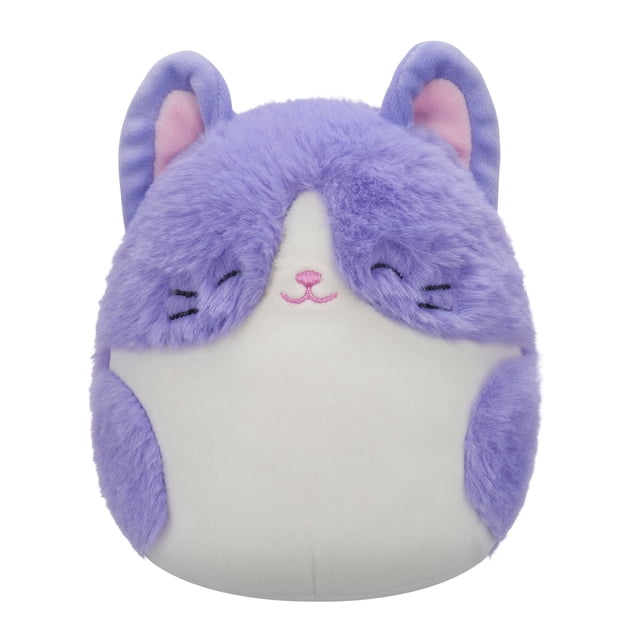 Squishmallows FuzzAMallow Official 5 inch Tzeitel the Lavender and White Tuxedo Cat - Child's Ultra Soft Plush Toy