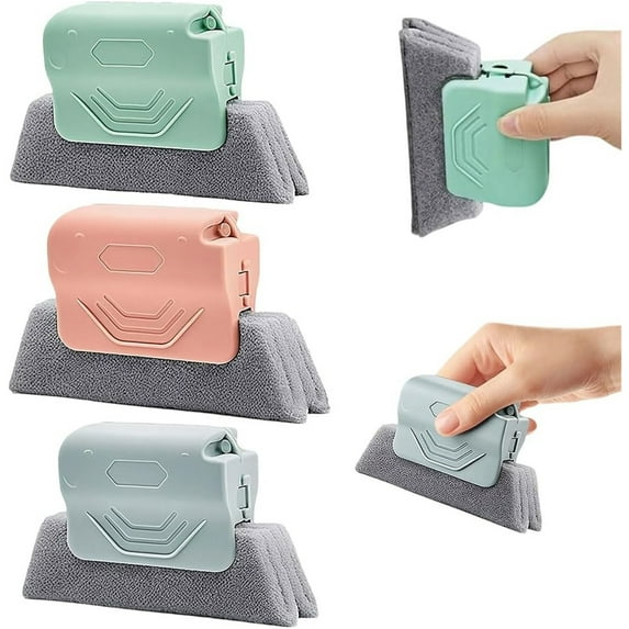 SQDWYGG Magic Window Track Cleaner, 2026 New Hand-held Window Groove Cleaning Brush Tools Set, Sliding Door, Sill, Tile Lines, Shutter, Car Vents, Keyboard, Small Spaces Clean,3 Pcs