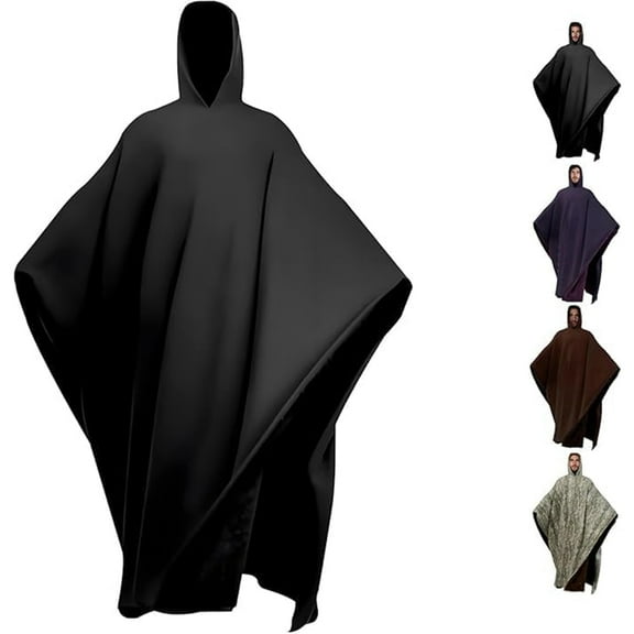 SQDWYGG Oversized Blanket Cloak,Weighted Cloak Hoodie Unisex Loose Fit,Arcane Hoodie for Men Women,Cozy Wearable Blanket Poncho Gift,Black,1