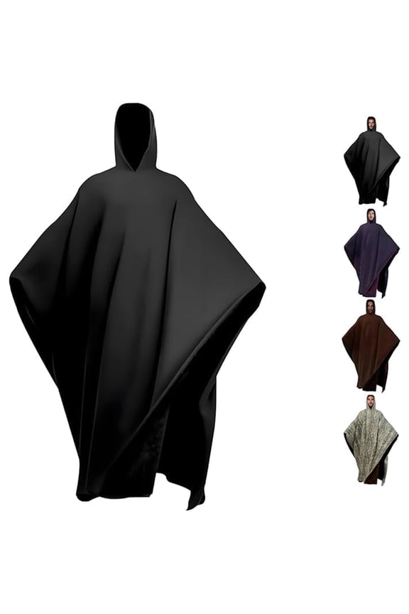 Oversized Blanket Cloak,Weighted Cloak Hoodie Unisex Loose Fit,Arcane Hoodie for Men Women,Cozy Wearable Blanket Poncho Gift,Black,1