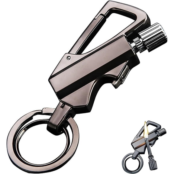 SQDWYGG Permanent Match Infinity Lighter, Keychain Lighter Match Strike,2025 Permanent Match with Multitool Keychain Bottle Opener, Waterproof Reusable Matchstick, Forever Match,1-black,3.5" x 1.37"