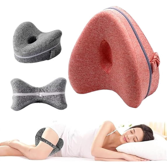 SQDWYGG Revoget Alignment Pillows for Side Sleepers, Relieve Hip Pain & Sciatica, Revoget Hip Alignment Pillow with Adjustable Strap,Pink,9.8" x 9"x 5"