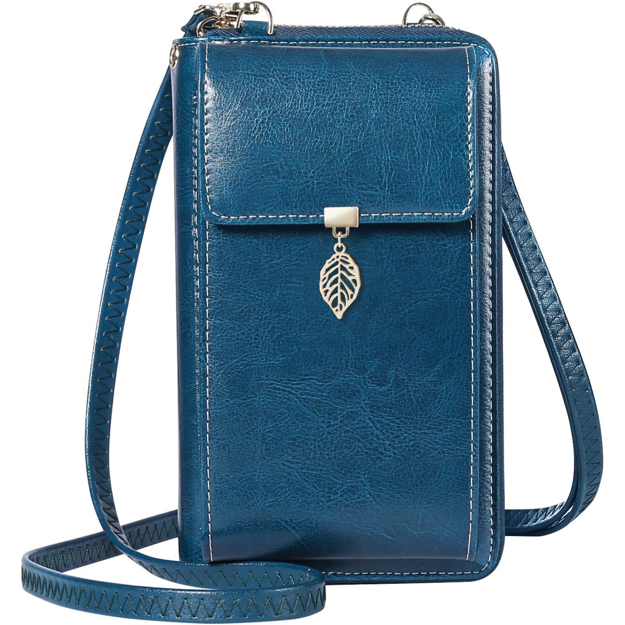 SQDWYGG Small Crossbody Phone Bags for Women Leather Cell Phone Purse Wallet,A-blue