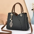 thumbnail image 1 of SQDWYGG Triple Compartments Purses and Handbags for Women Fashion Ladies Satchel Shoulder Top Handle Bag,Black-Grass Flower,1, 1 of 8