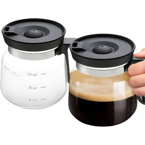 SQDWYGUO 16 Oz Glass Coffee Mug – Coffee Pot Style, 16 Oz Glass Coffee Mug in Coffee Pot Shape, For Hot Teas, Hot Chocolate,2pcs,1