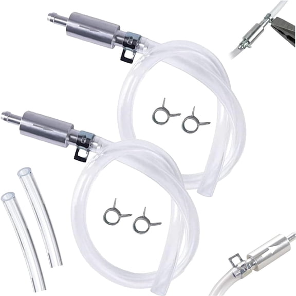 SQDWYGUO 2 PCS Brake Bleeder Hose,Motorcycle Brake Bleeder Kit, One Way Check Valve Tube Bleeding Tool Kit for Hydraulic System Bleeding for Car Motorcyle Clutch,Soft Tube with Metal Clips,White