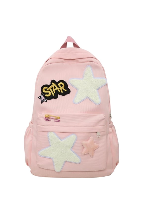 2024 Preppy Backpack Trendy Y2K Stars Backpack Cute Aesthetic College Laptop Backpack Casual Daypack Y2k Accessories,Pink
