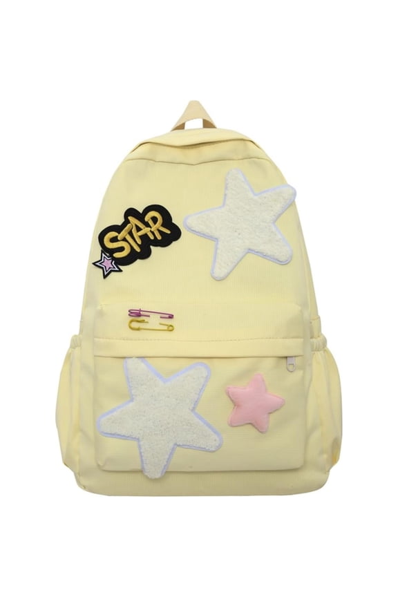 2024 Preppy Backpack Trendy Y2K Stars Backpack Cute Aesthetic College Laptop Backpack Casual Daypack Y2k Accessories,Yellow