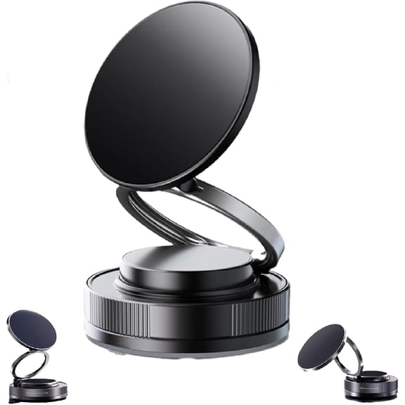 SQDWYGUO Ariseputup Phone Holder, 360° Adjustable Vacuum Magnetic Phone Holder, 2025 New Multifunctional Vacuum Magnetic Car Stand,Black,2.36in*2.36,1