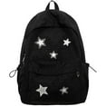 thumbnail image 1 of SQDWYGUO Cute Y2K Aesthetic Backpack Stars Pattern Preppy Backpack Laptop Backpack Back to College Supplies,Black, 1 of 7