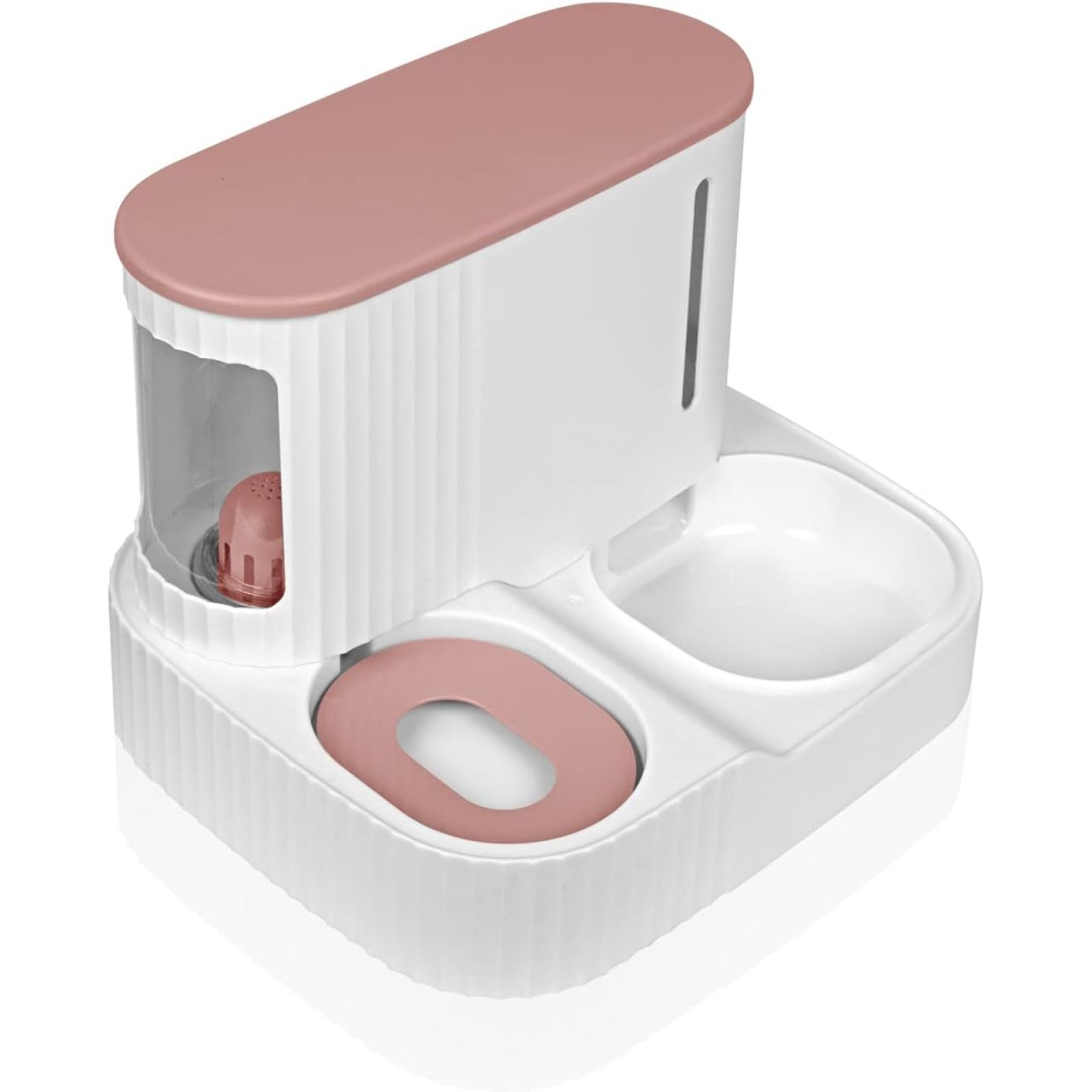 SQDWYGUO Gravity Pet Feeder and Water Dispenser Set, Automatic Cat Food Dispenser, Automatic Pet Feeder and Water Dispenser 2 in 1Suitable for Tracing Dogs and Pets,pink
