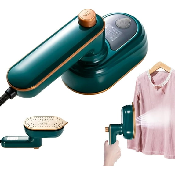 SQDWYGUO Ironizze Pro, Sotrends Steam Iron, Handheld Portable Steamer for Clothes, Travel Mini Steam Iron, Mini Ironing Machine, Garment Steamer for Clothes, Curtains, Sheets,Green