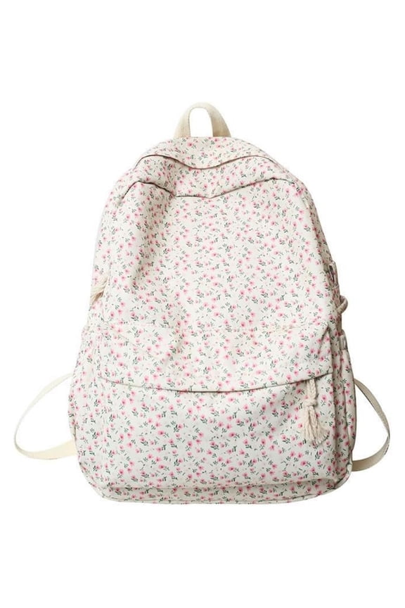 Kawaii Women Backpack Aesthetics Cute Backpack Preppy Backpack 15.5 Inch Floral Backpack College Backpack,Pink