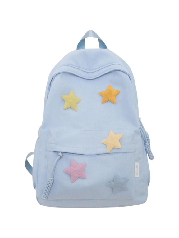 Y2K Aesthetic Backpack Preppy Backpack Cute Trendy Star Backpack Laptop Backpack Back to College Supplies,Blue