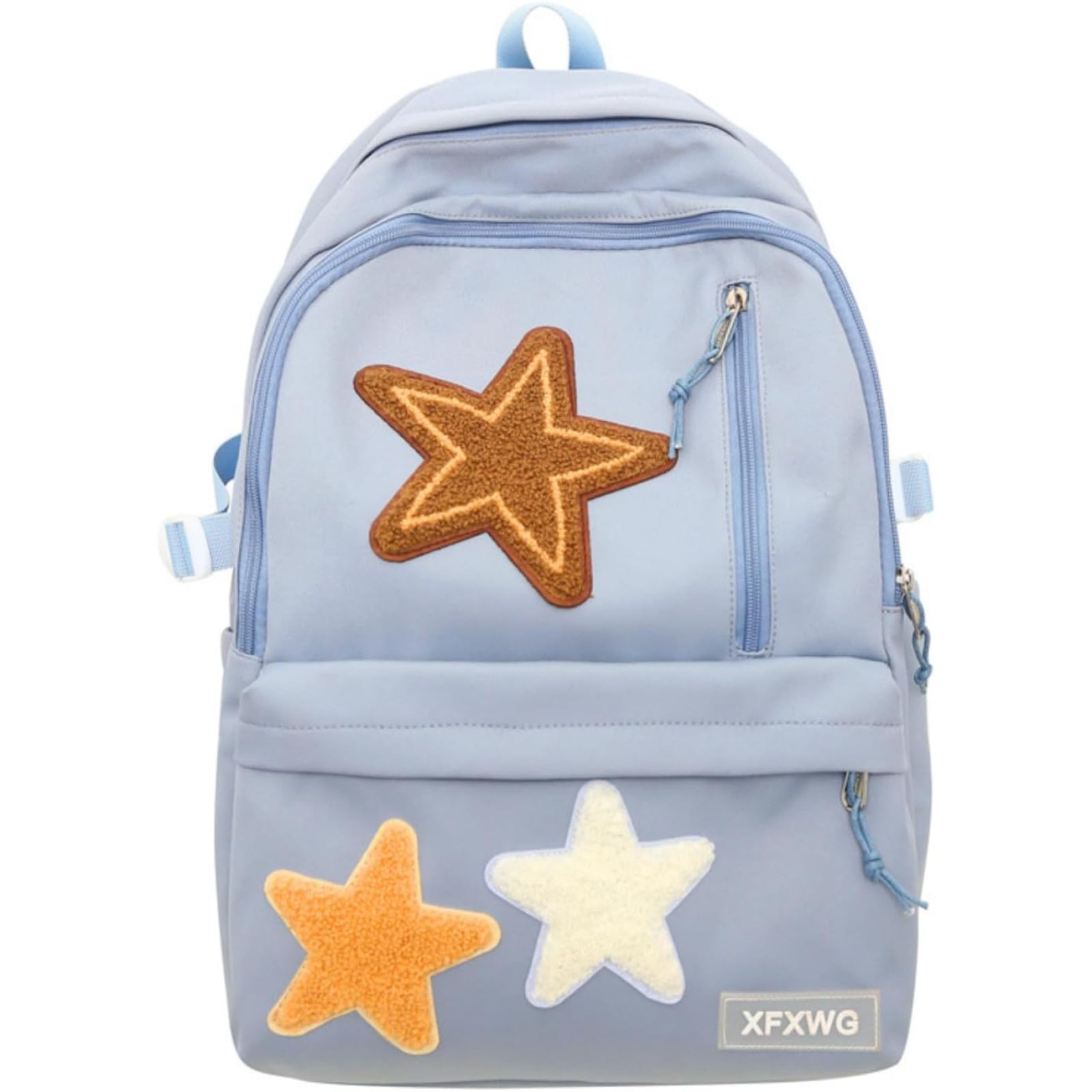 SQDWYGUO Y2k Backpack with Kawaii Pendant Aesthetic Star Backpack Cute Preppy Laptop Book Bag Back to College Supplie,Blue