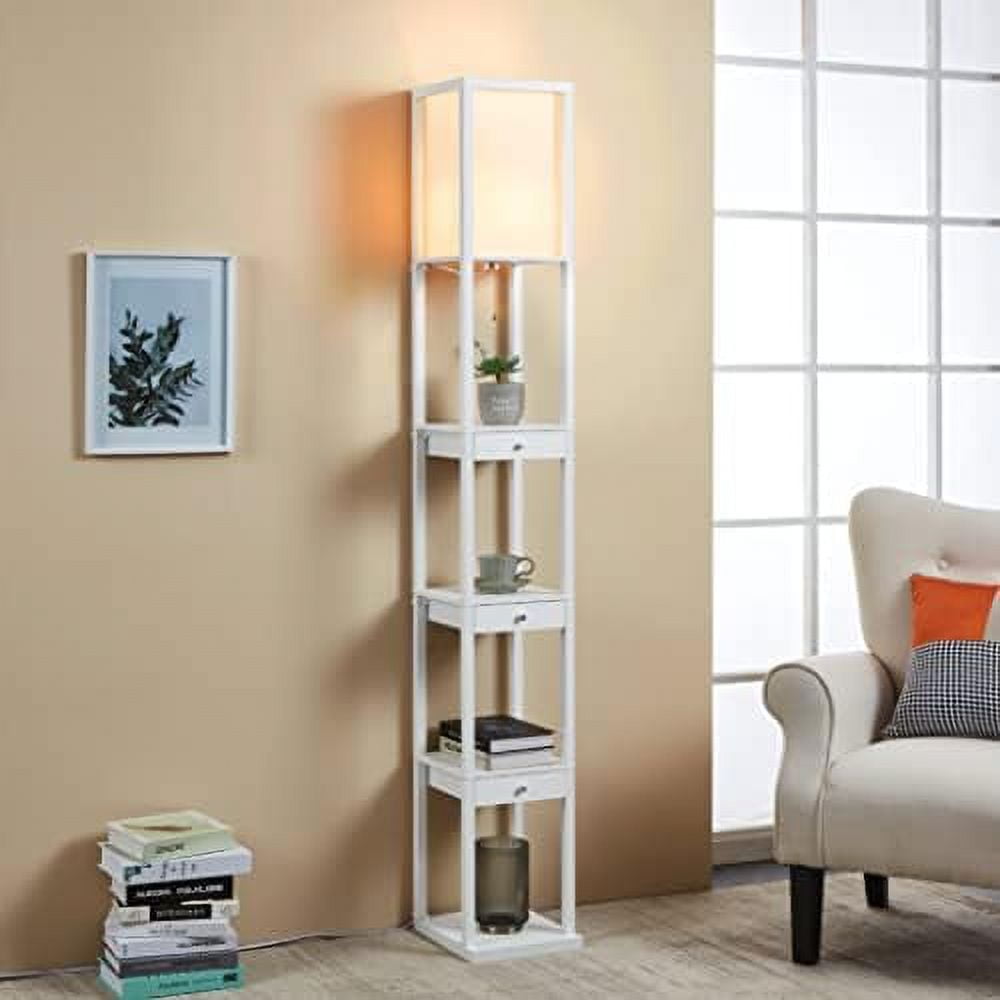 SQFHV Aaron 72" Floor Lamp for Living Rooms Premium Tall Floor Lamp with Shelves and Drawers