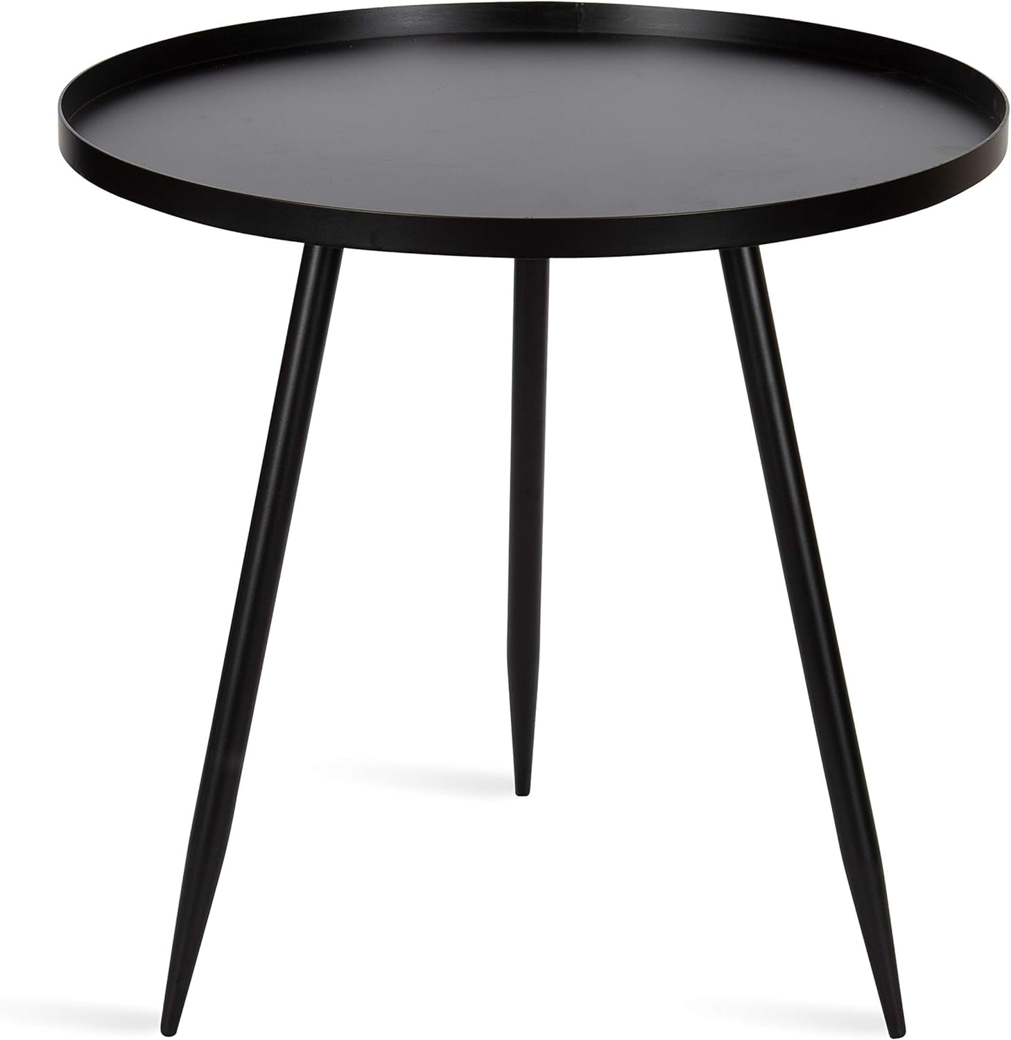 Sleek Minimalist Black Metal Round Side Table