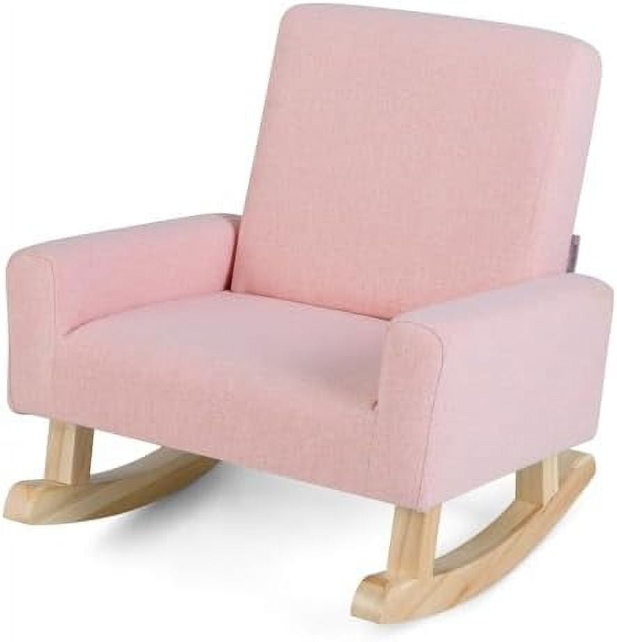 SQHJV Toddler Rocking Chair Rocker Chair with Solid Wood Legs & Linen