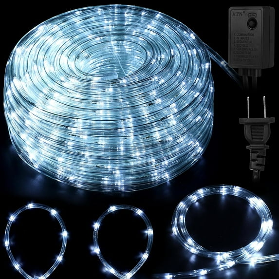 SQHQ 150ft LED Rope White Lights Outdoor 810 LED Connectable and Flexible Tube Lights with 8 Modes Waterproof LED Rope Lighting for Party Holiday Garden Garden Indoor Outdoor Decoration