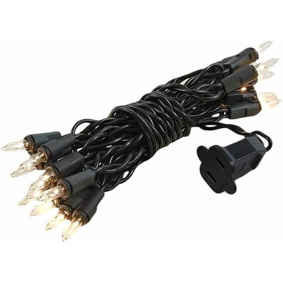 SQHQ 5 Feet 20 Bulbs Vintage Short Mini Light String, Clear Bulbs on Black Wire, 4-Inch Spacing Fairy Lights, Connectable End-to-End, UL Listed for Indoor/Outdoor