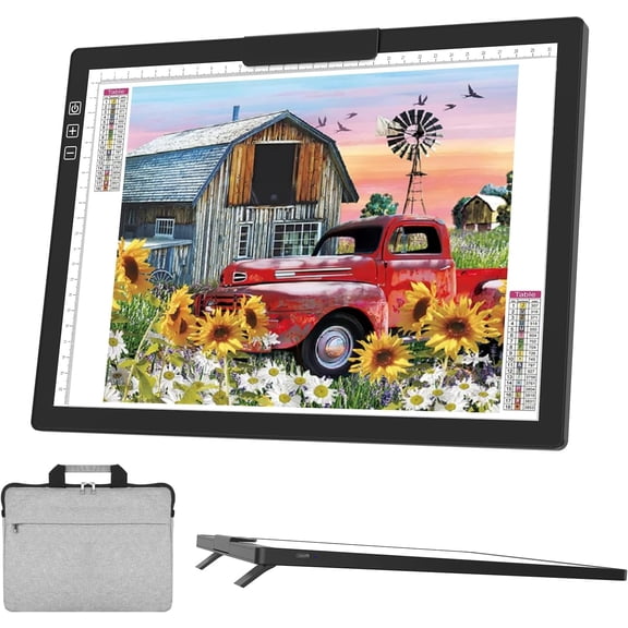 SQHQ A4 Light Board for Tracing - Rechargeable Portable Light Pad Stepless Light 6 Levels Brightness, Lightbox for Tracing & Drawing Painting Sketching Artcraft Tracing Pad for Kid Adults W/Case