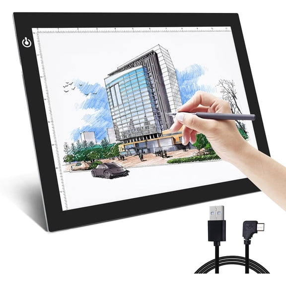 SQHQ A4 Tracing Light Pad, Ultra-Thin Tracing Light Box USB Power Artcraft Tracing Light Table for Artists, Drawing, Sketching, Animation