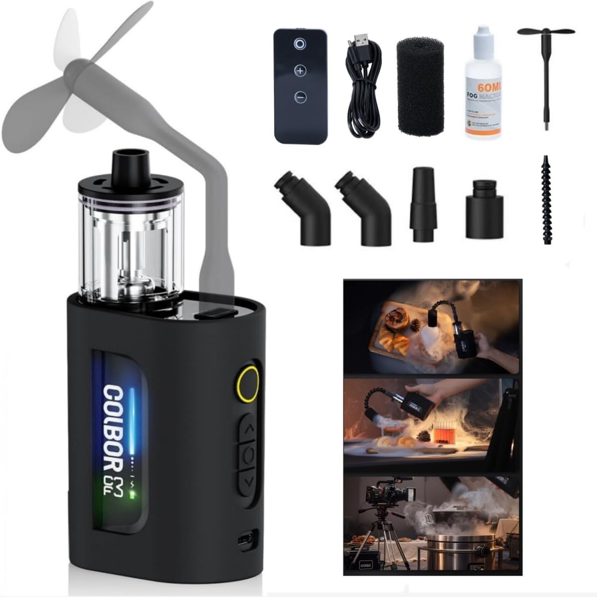 SQHQ CF3 Portable Fog Machine 40W, Mini Handheld Smoke Machine for ...