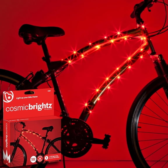 SQHQ CosmicSQHQ LED Bike Frame Rope Light - 6.5-Foot String Rope - Battery-Powered with On/Off Switch - Ultra Bright Color Keeps Your Ride Fun and Safe for Kids, Teens, & Adults