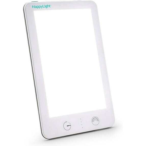 SQHQ HappyLight Lumi Plus - Light Therapy Lamp with 10,000 Lux, UV-Free, LED Bright White Light with Adjustable Brightness, Countdown Timer, & Detachable Stand - Boost Mood, Sleep, and Focus