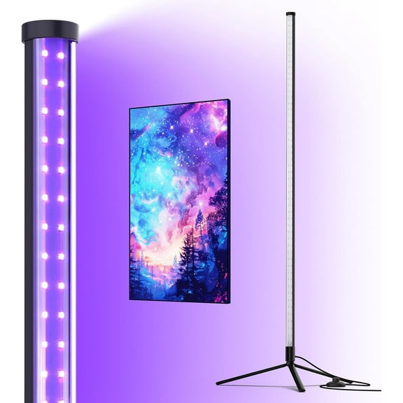 SQHQ LED Black Light Bar, Perfect for Party, Halloween T10 Vertical Standing UV Blacklight Fixture, 42W, 385-400nm, 4FT Height with On/Off Switch and Tripod Floor Stand