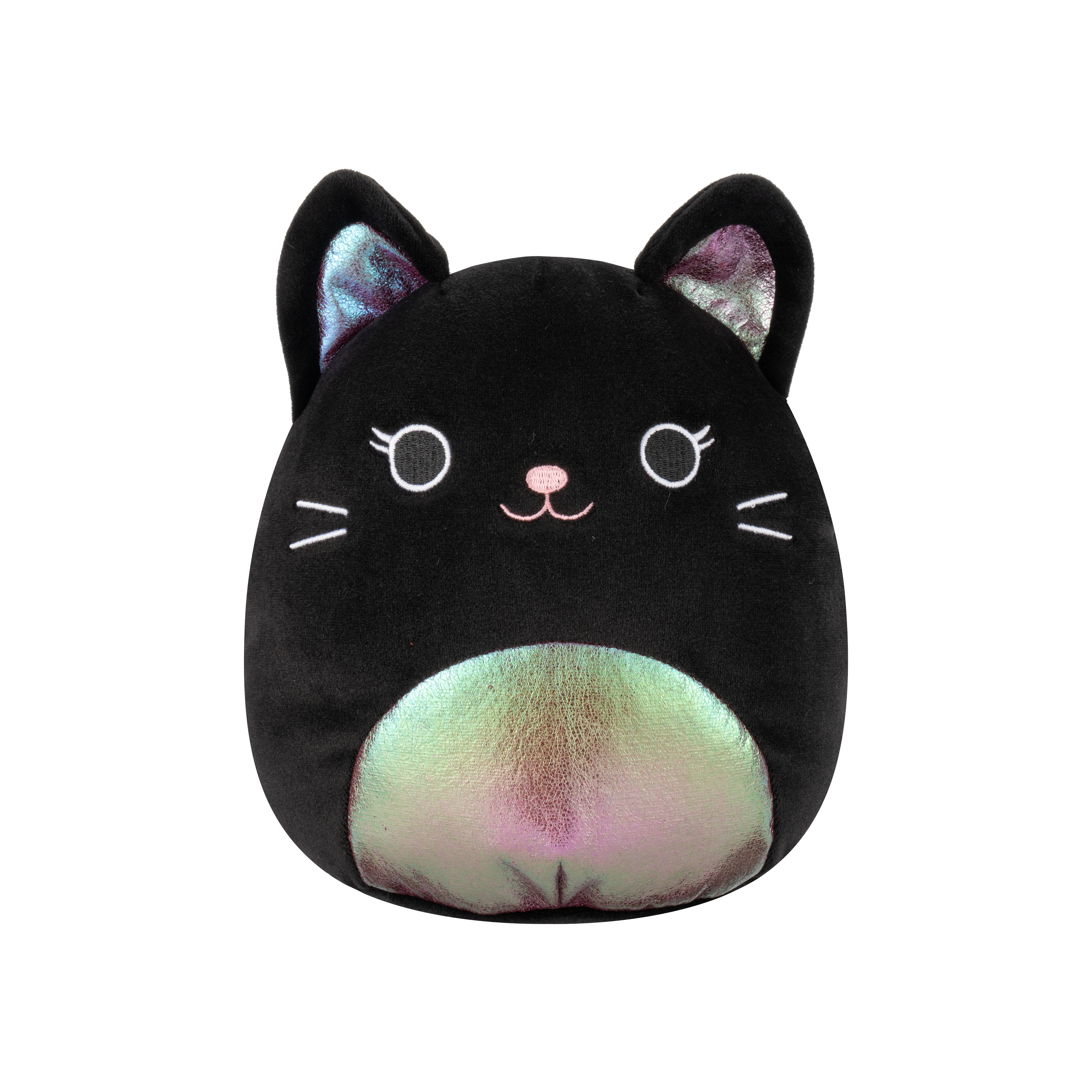 Squishmallows, Plush Toy, 8 inch Kyra Black Cat with Blue Belly